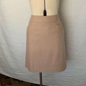 Ann Taylor Pencil Skirt in Peach Size 2, Wool Blend